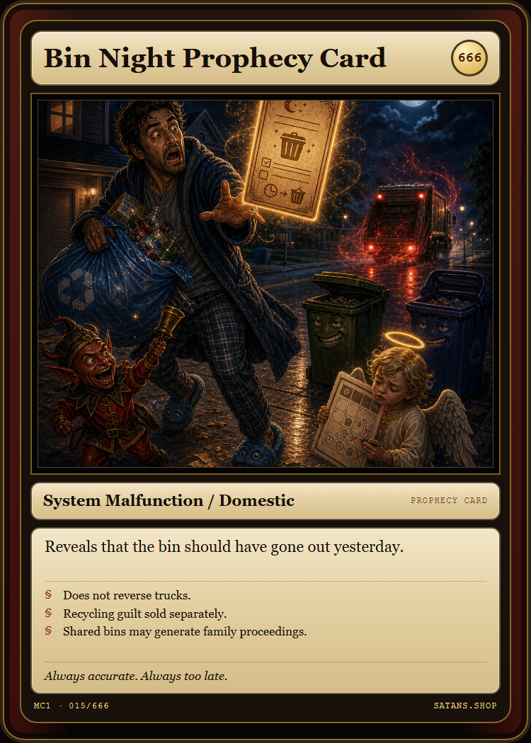 Bin Night Prophecy Card card