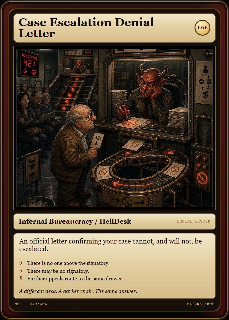 Case Escalation Denial Letter card