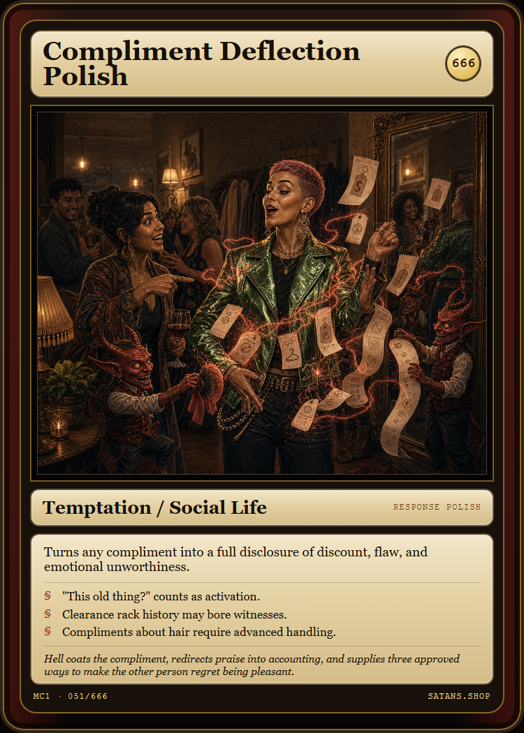 Compliment Deflection Polish card