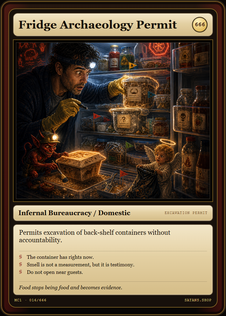 Fridge Archaeology Permit card