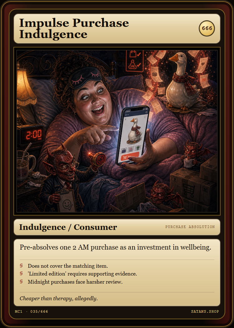 Impulse Purchase Indulgence card