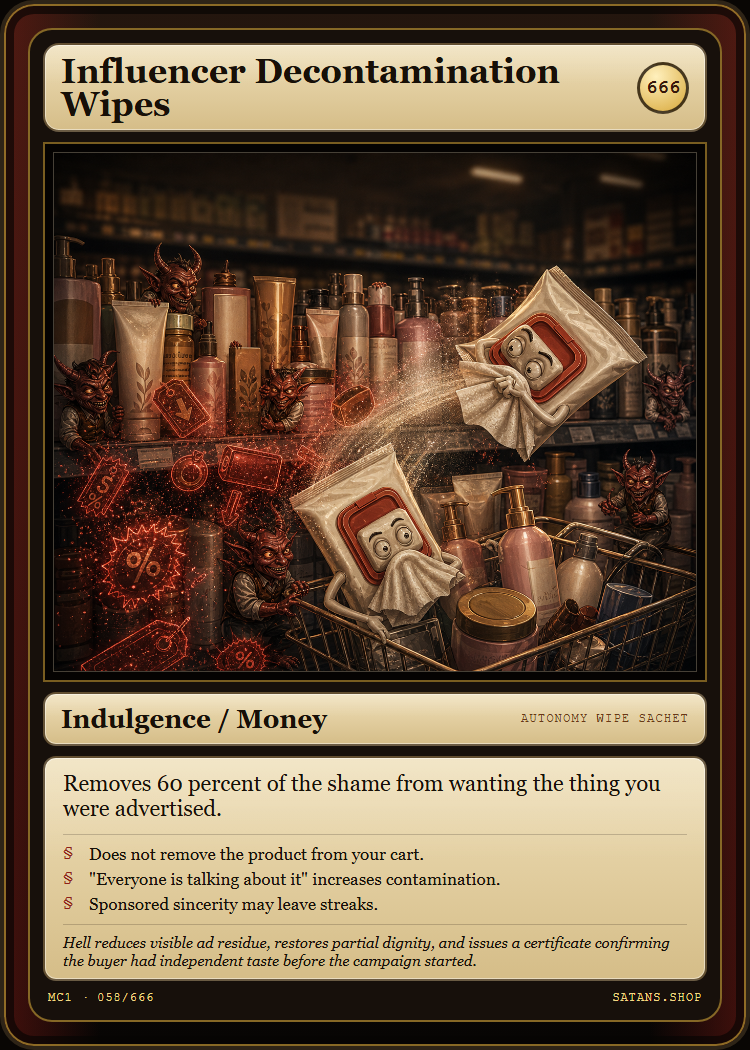 Influencer Decontamination Wipes card