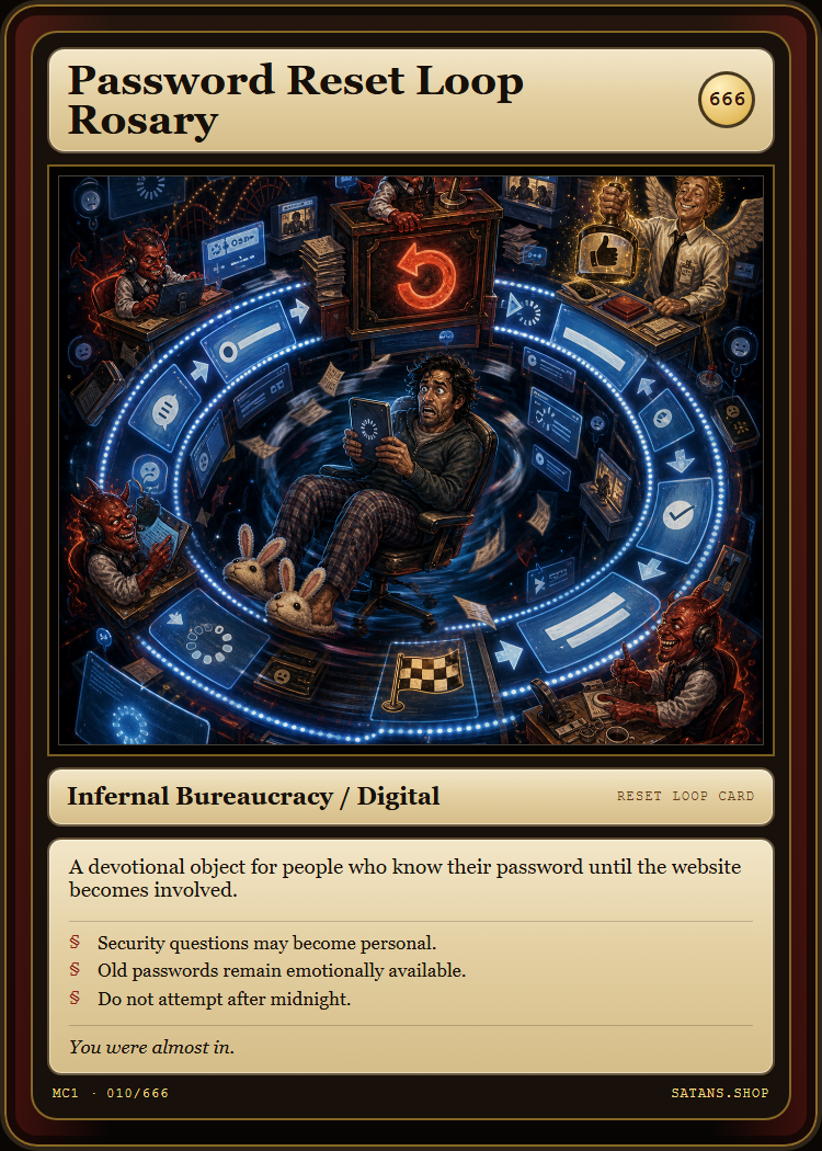 Password Reset Loop Rosary card
