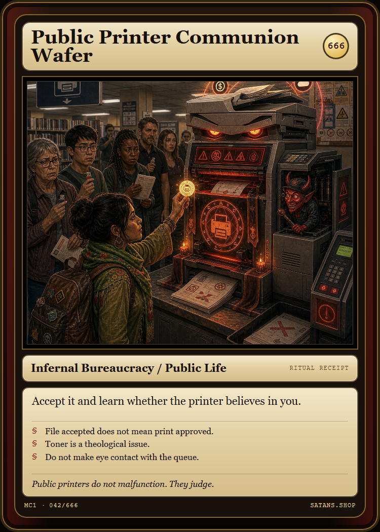 Public Printer Communion Wafer card