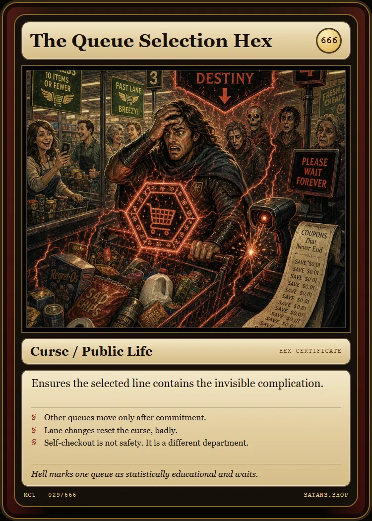 The Queue Selection Hex infernal product card