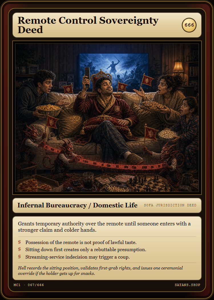 Remote Control Sovereignty Deed card