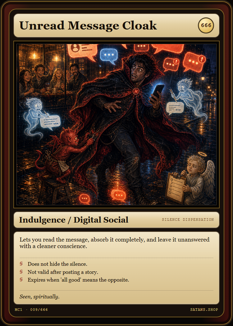 Unread Message Cloak card