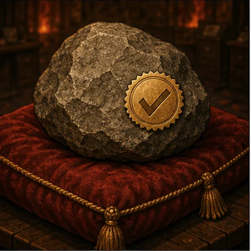 A rock on a cushion.