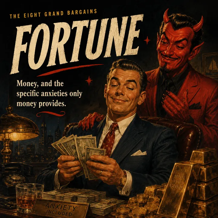 Fortune. Money, and the specific anxieties only money provides.